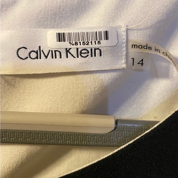 Calvin Klein Black&White Dress, Size 14, Sleeveless, Zipper n Back - Picture 5 of 8
